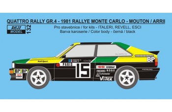 Decal – Audi Quattro Rally - Rallye Monte Carlo 1981 – Mouton / Arrii 1/24